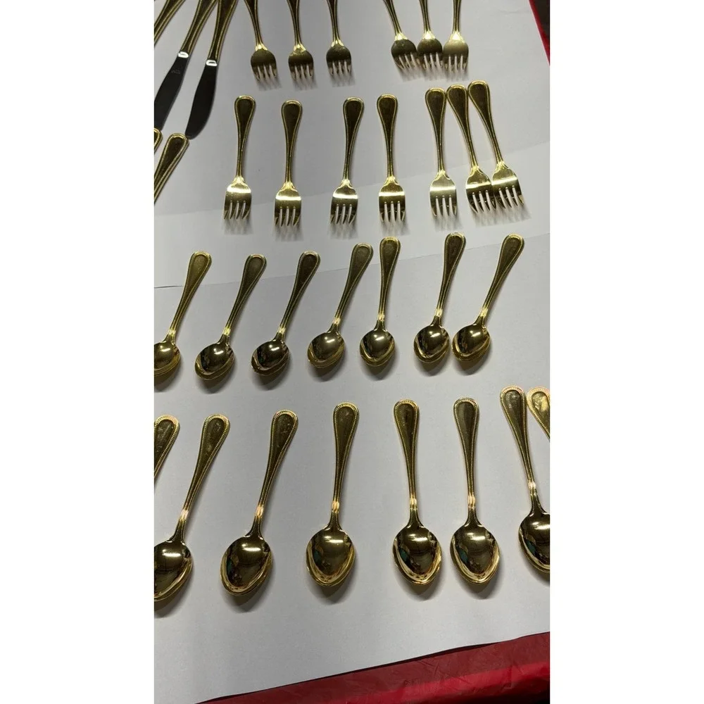 Melissa B Japan‎ Gold Flatware Set 39-Pc Stainless Steel Vintage